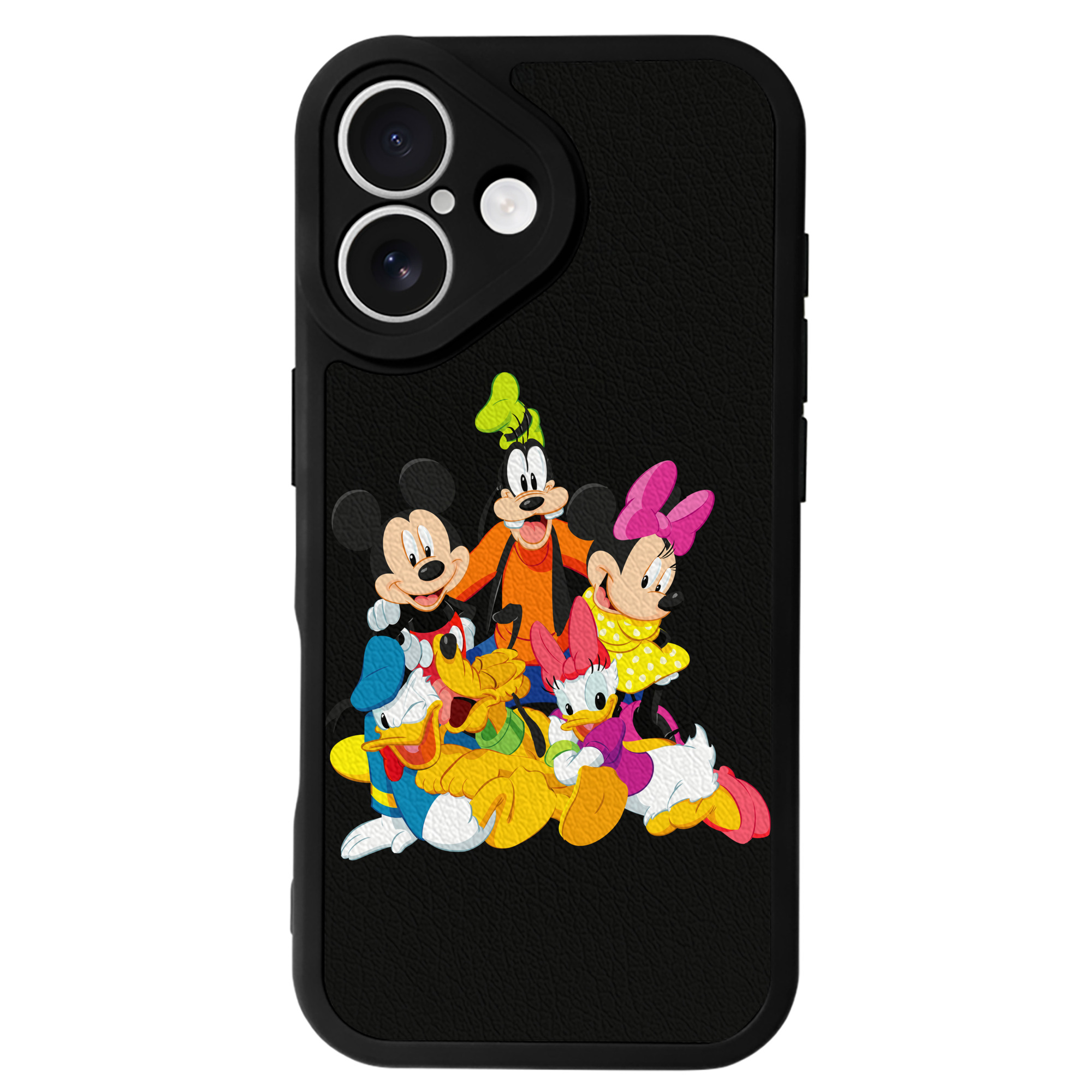 （画像用） ミッキーマウス Mickey Mouse 【iPhone 16シリーズ対応】シリコンスマホケース（レザー調） 材質：シリコン